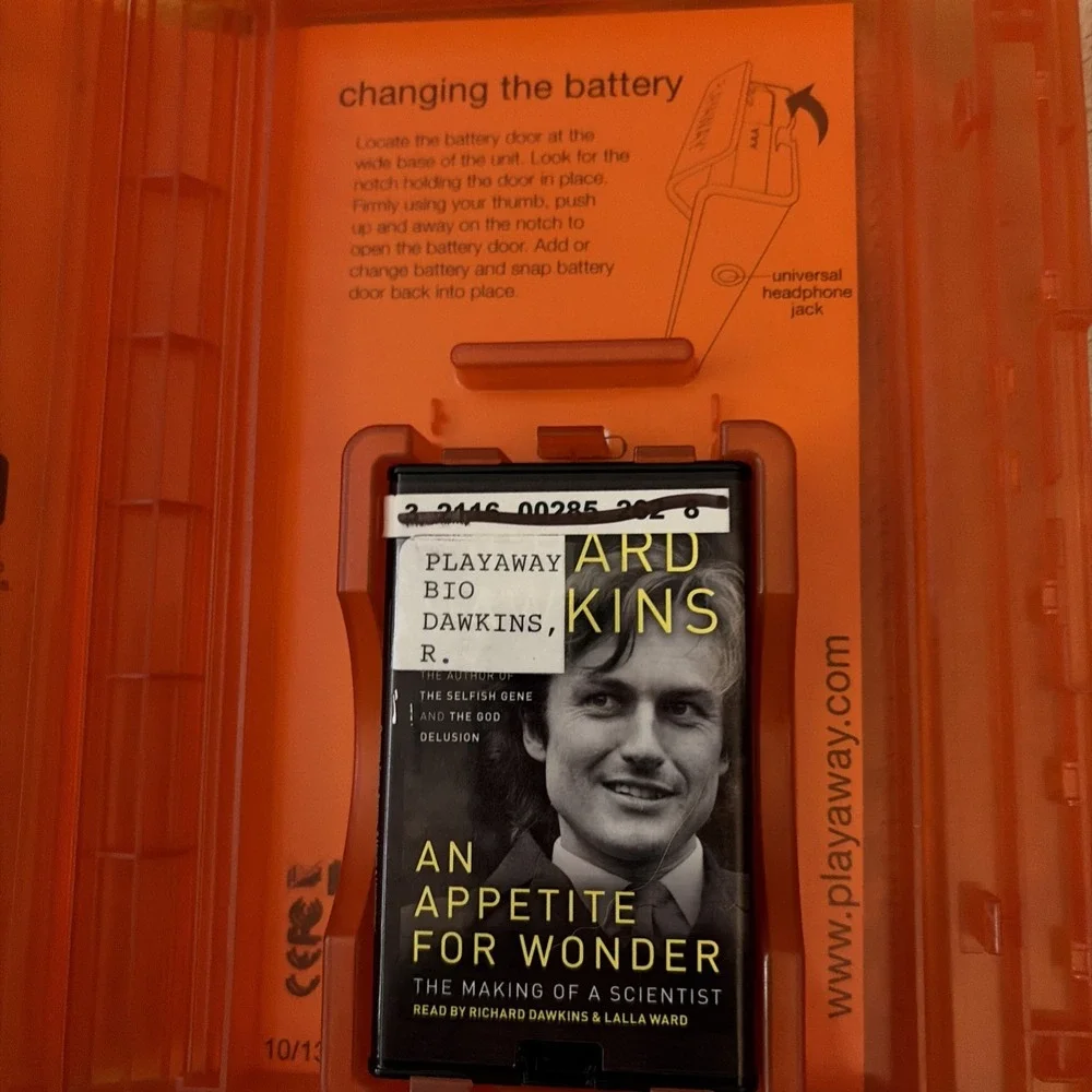 Playaway Audiobook Audio Book Ex Library - An Appetite For Wonder - R. Dawkins
